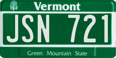 VT license plate JSN721