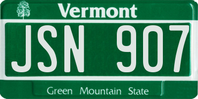 VT license plate JSN907