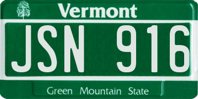 VT license plate JSN916