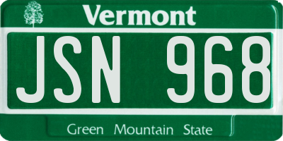 VT license plate JSN968