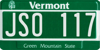 VT license plate JSO117