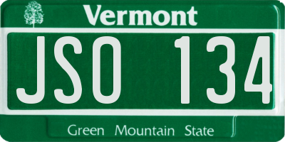 VT license plate JSO134