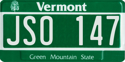 VT license plate JSO147
