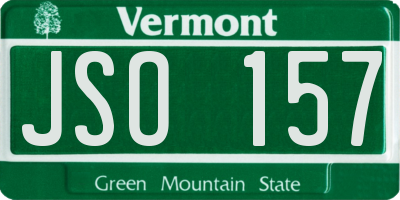 VT license plate JSO157
