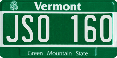 VT license plate JSO160