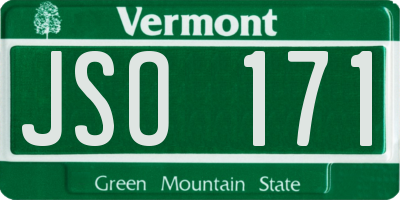 VT license plate JSO171