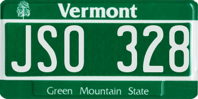 VT license plate JSO328