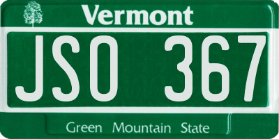 VT license plate JSO367