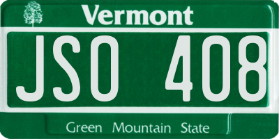 VT license plate JSO408