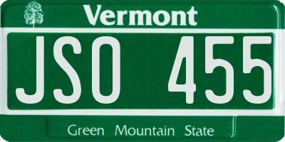 VT license plate JSO455