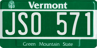 VT license plate JSO571