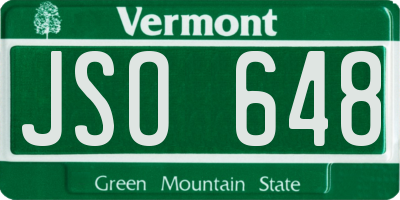 VT license plate JSO648