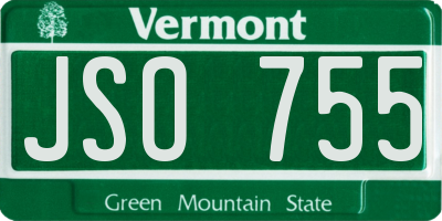 VT license plate JSO755
