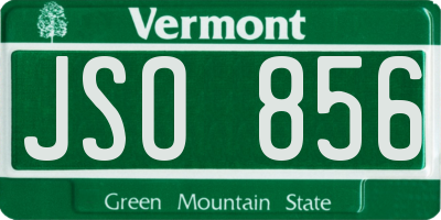 VT license plate JSO856