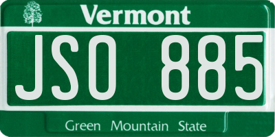 VT license plate JSO885