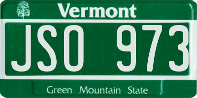 VT license plate JSO973