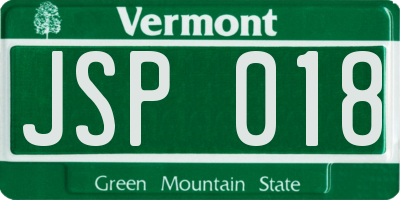 VT license plate JSP018