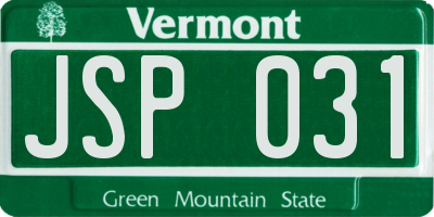 VT license plate JSP031