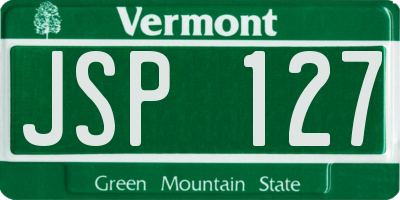 VT license plate JSP127
