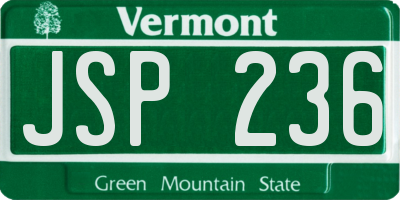 VT license plate JSP236