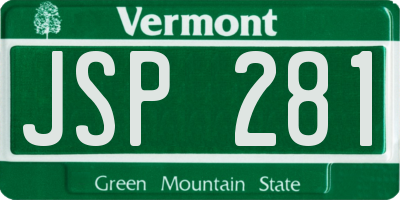 VT license plate JSP281