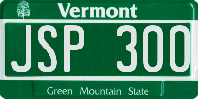 VT license plate JSP300