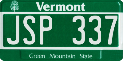 VT license plate JSP337