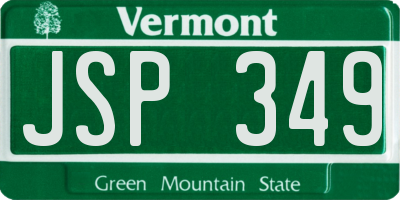 VT license plate JSP349