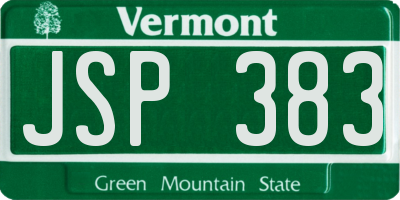 VT license plate JSP383