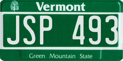 VT license plate JSP493