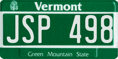VT license plate JSP498