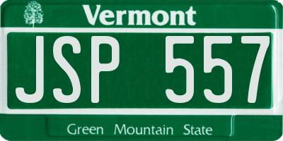 VT license plate JSP557