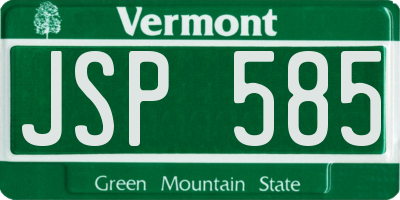 VT license plate JSP585
