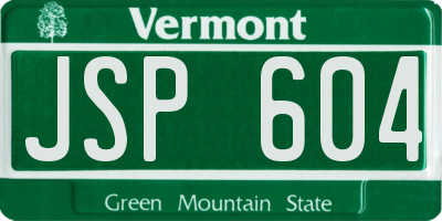 VT license plate JSP604