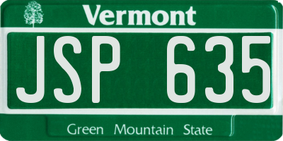 VT license plate JSP635