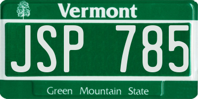 VT license plate JSP785