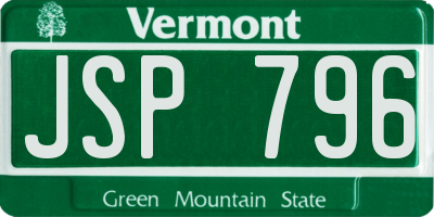 VT license plate JSP796