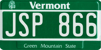 VT license plate JSP866