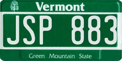 VT license plate JSP883