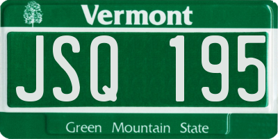 VT license plate JSQ195