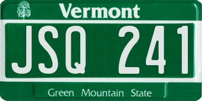 VT license plate JSQ241