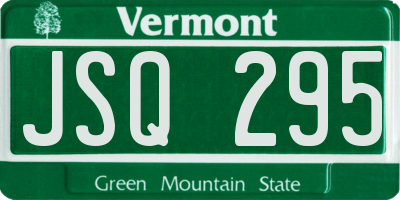 VT license plate JSQ295