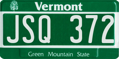VT license plate JSQ372
