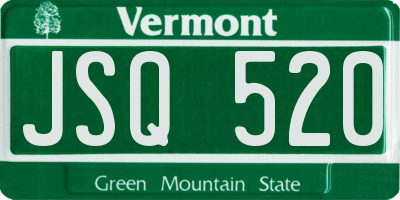 VT license plate JSQ520
