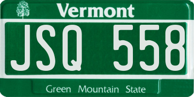 VT license plate JSQ558