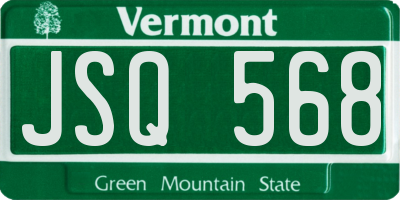 VT license plate JSQ568