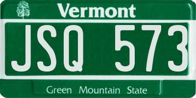 VT license plate JSQ573