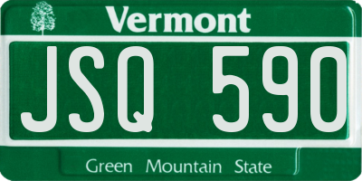VT license plate JSQ590