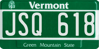 VT license plate JSQ618