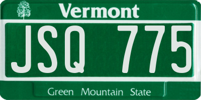 VT license plate JSQ775